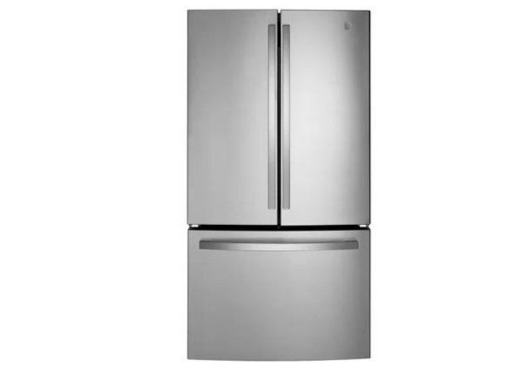 Top Choice: GE French Door Fridge with Internal Dispenser, Resists Fingerprints