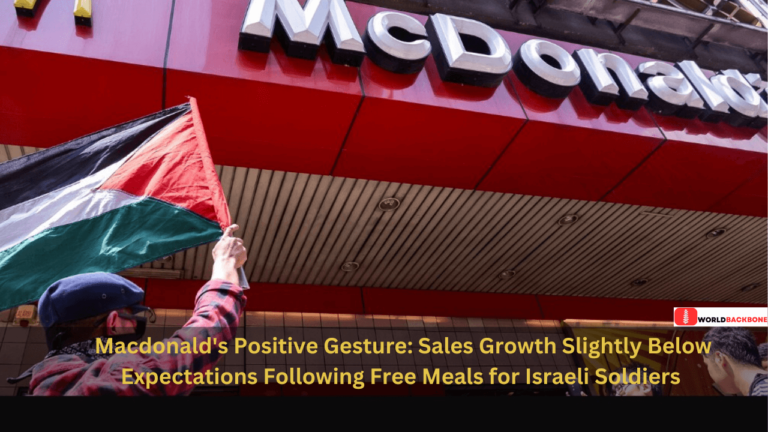 Macdonald's Positive Gesture: Sales Growth Slightly Below Expectations Following Free Meals for Israeli Soldiers